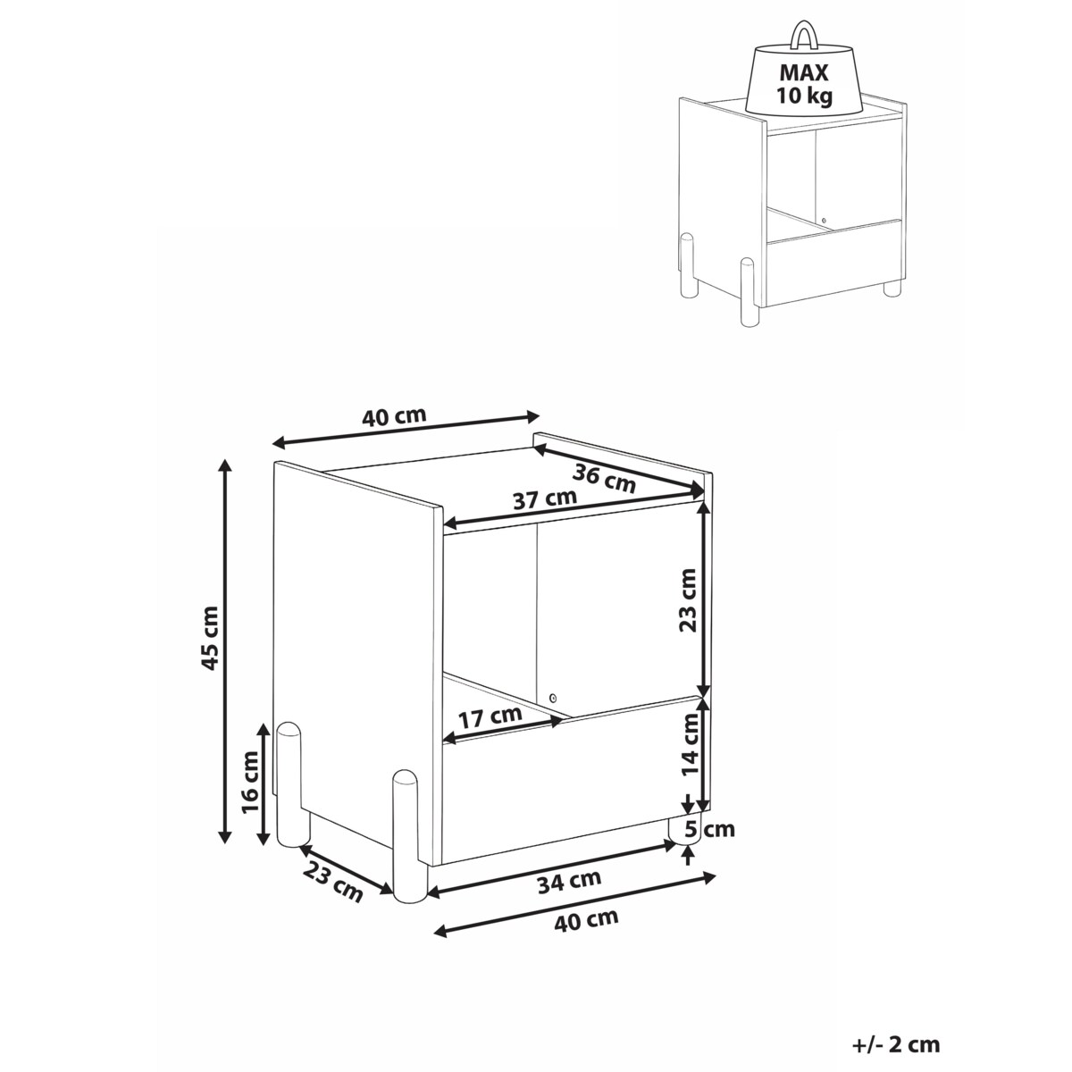 Szafka nocna QUILPIE Jasnozielony