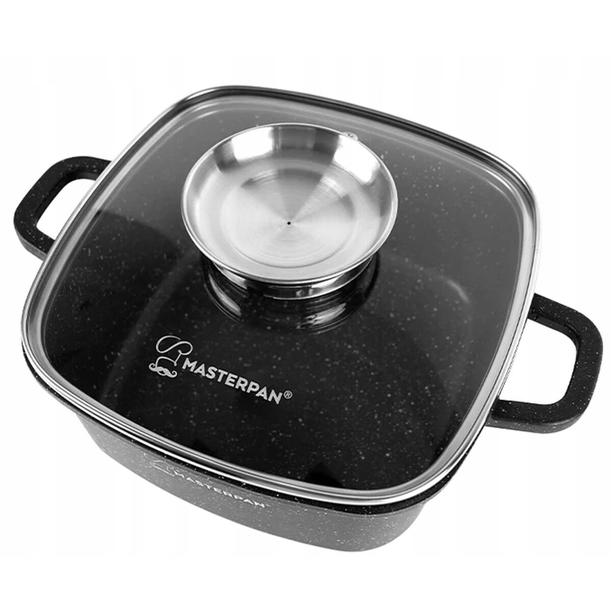 Kwadratowy Garnek Marmurkowy 5.5 L Z Pokrywką 26 Cm System Aroma Na Indukcję Gaz