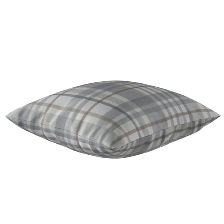 Poszewka Kinga na poduszkę 50x50 kratka beżowo-szary melanż