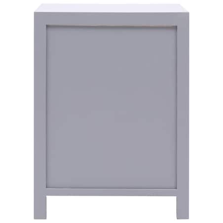 vidaXL Szafka nocna, szara, 38 x 28 x 52 cm, drewno paulownia