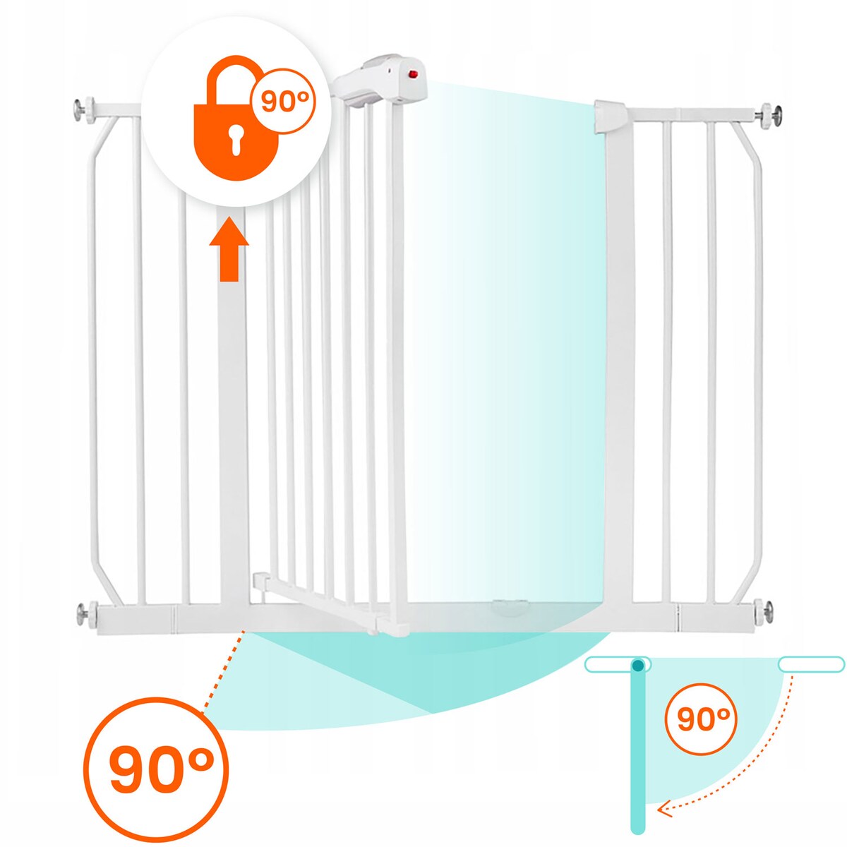 Barierka zabezpieczająca ochronna Nukido na schody i drzwi 75-105cm biała 718000