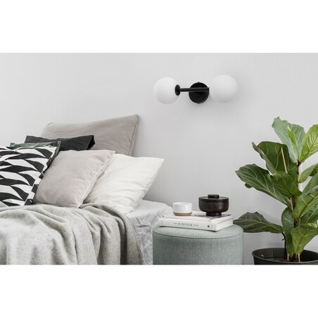 KOP B czarna lampa ścienna / kinkiet z podwyższoną szczelnością IP44