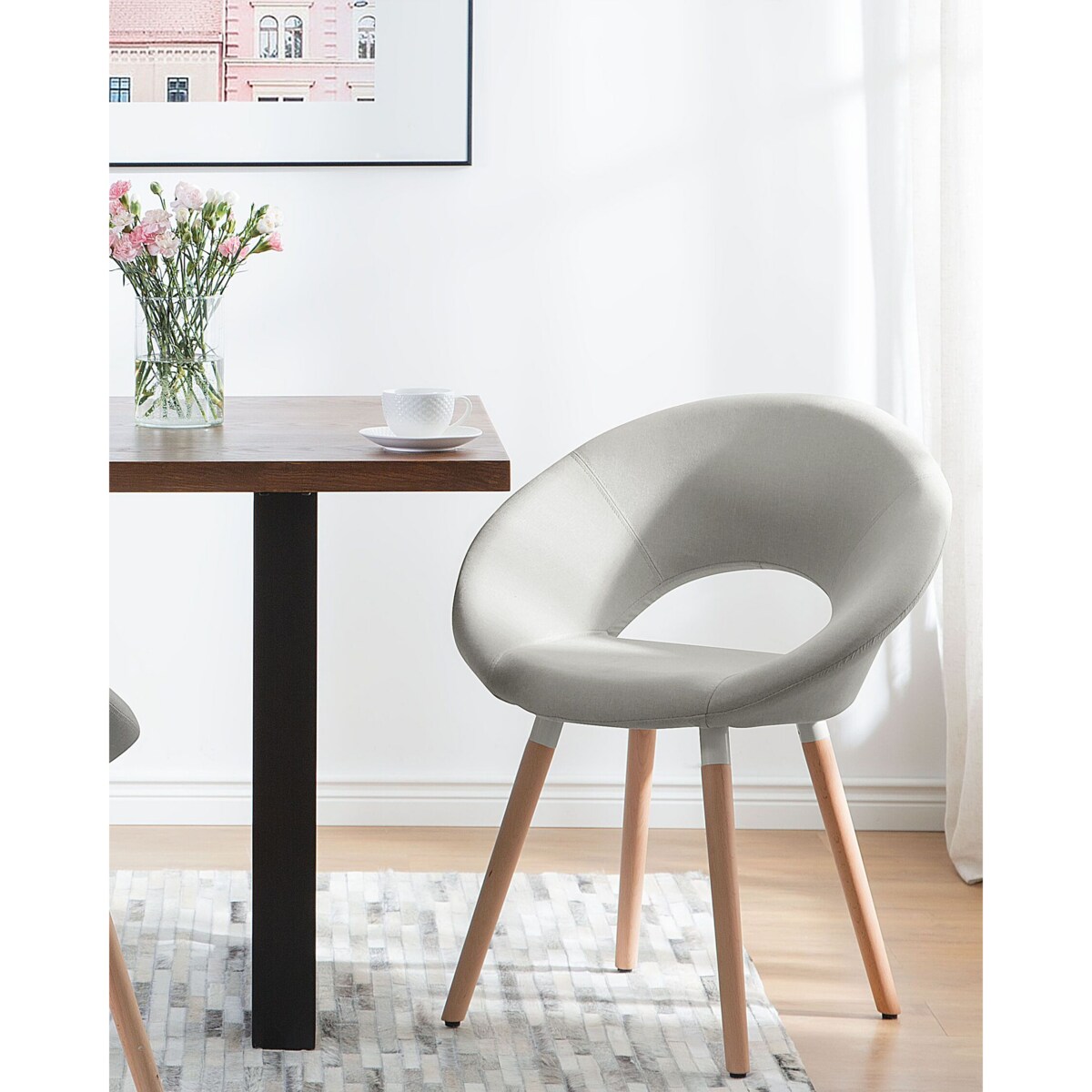 Zestaw 2 krzeseł do jadalni ROSLYN Jasnoszary