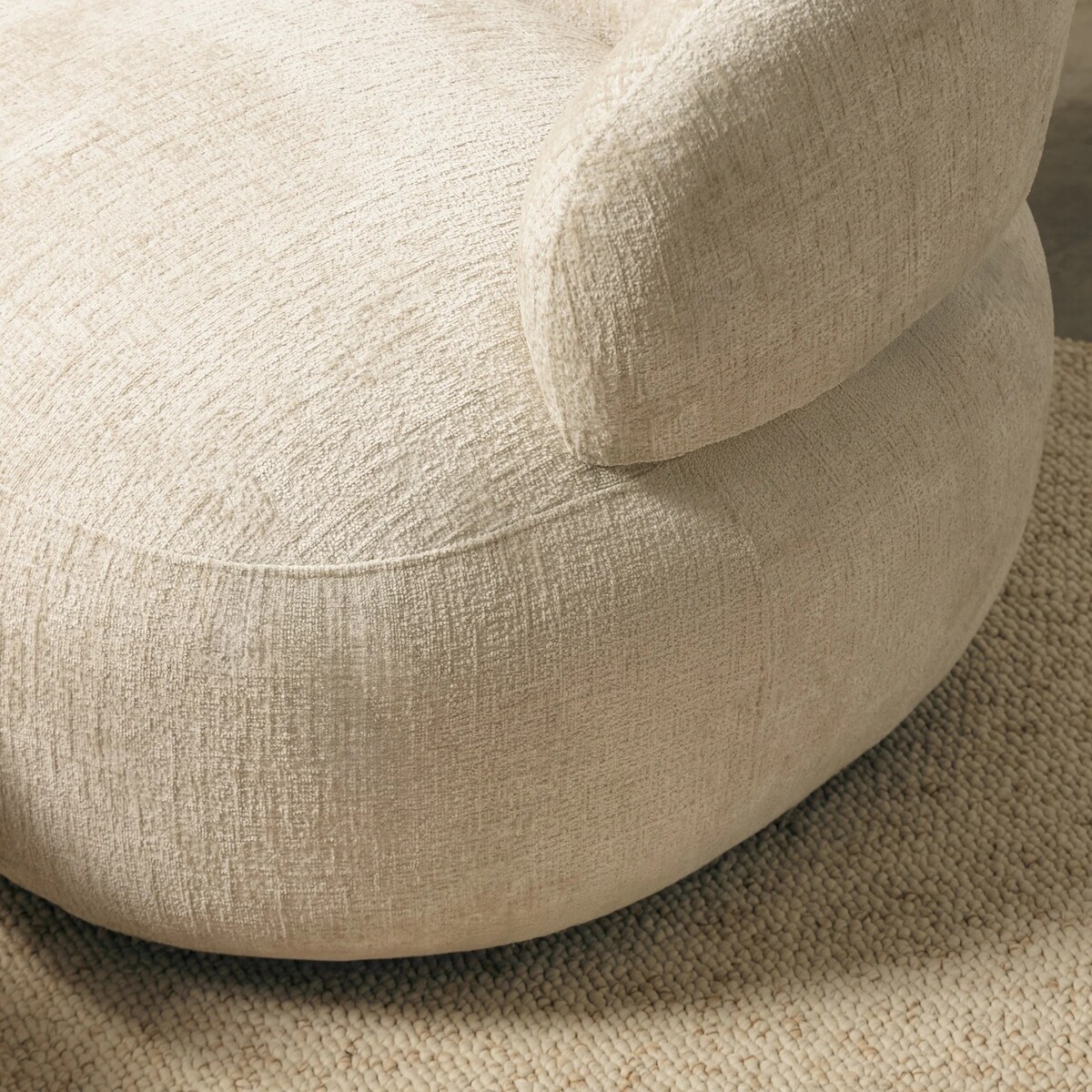 Fotel obrotowy 75x82x85 cm BAMBEL jasnobeżowy