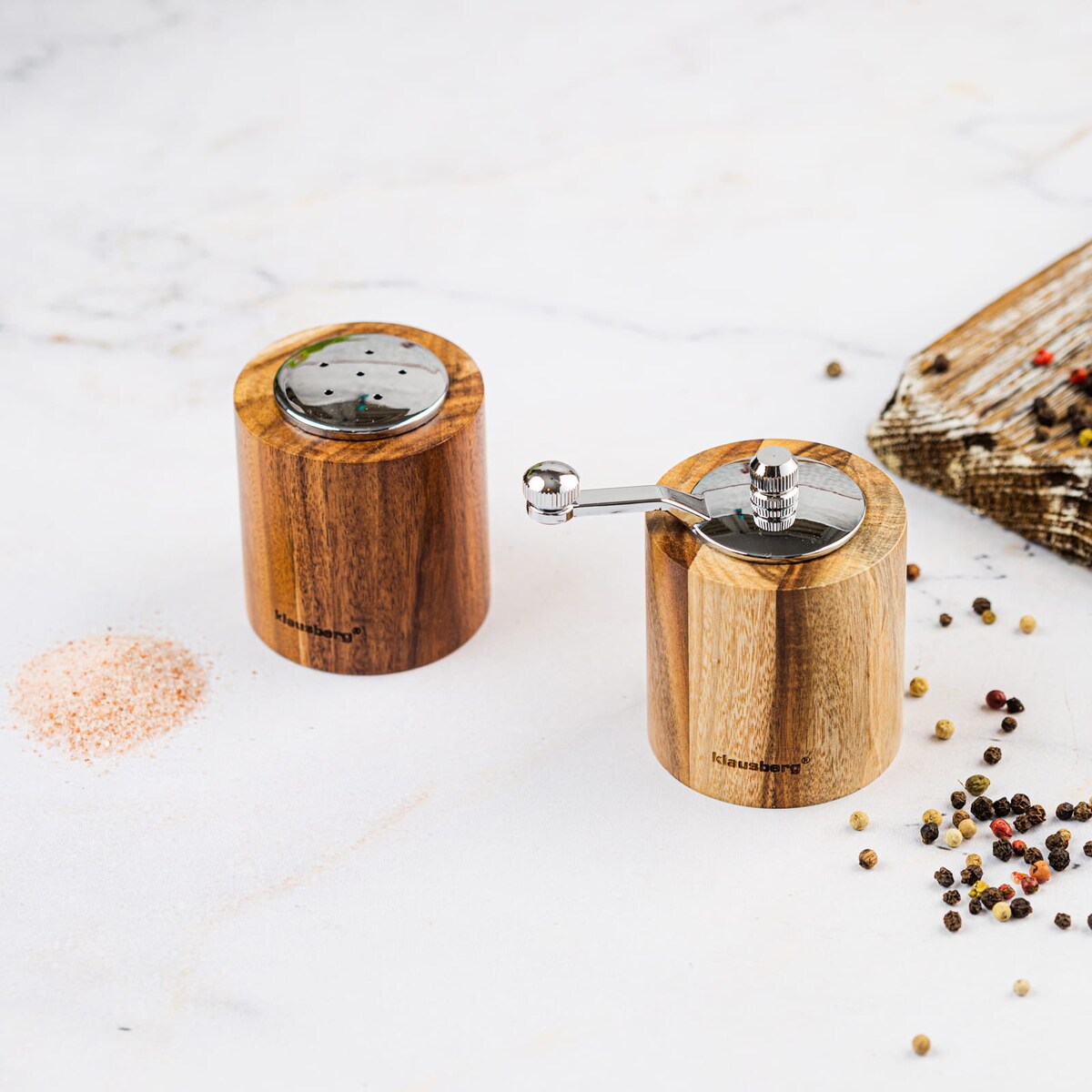 Zestaw do soli i pieprzu z młynkiem i solniczką KLAUSBERG