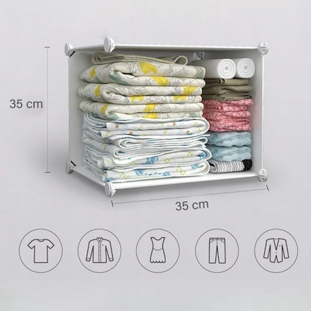 Szafa modułowa geometric biała garderoba regał półki drążek na ubrania