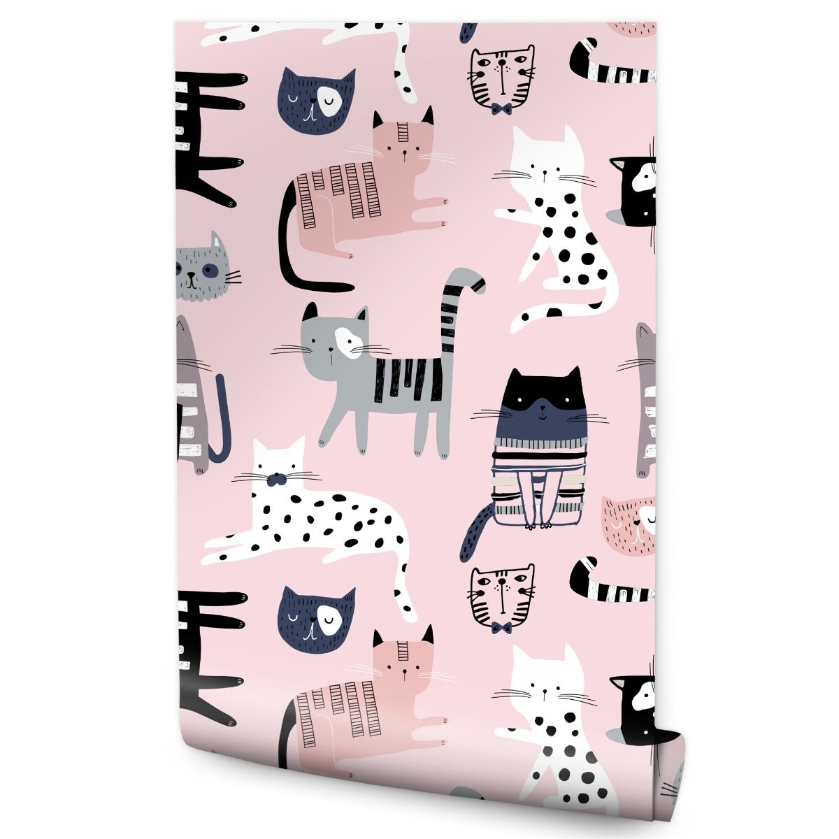 Tapeta Dziecięca KOLOROWE Kotki Zwierzątka