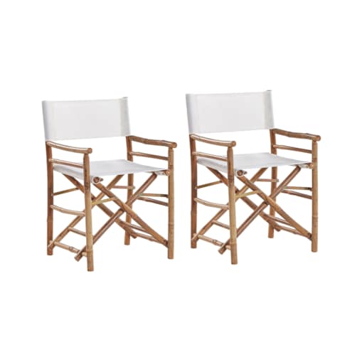 Zestaw 2 krzeseł bambusowy jasne drewno MOLISE