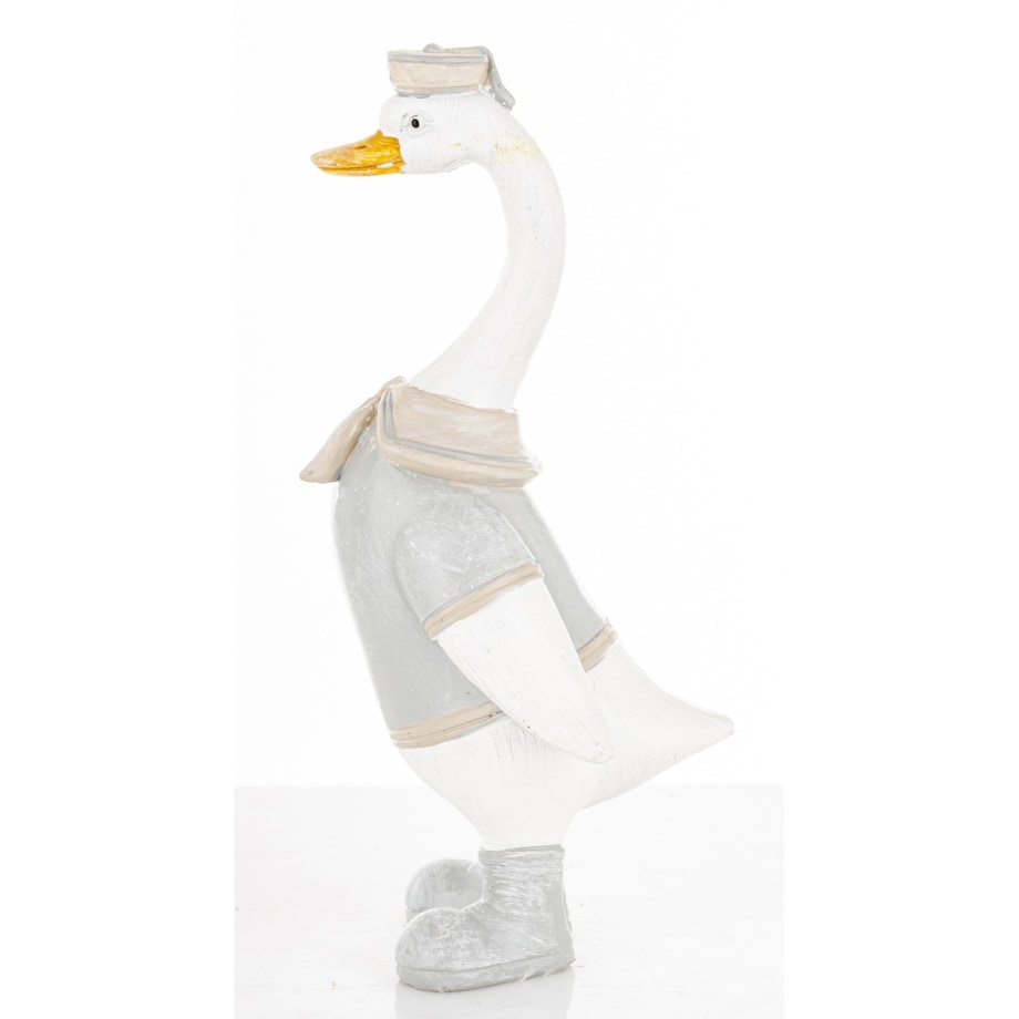 Dekoracja - biała gąska 15x5,5x7 cm GOOSE