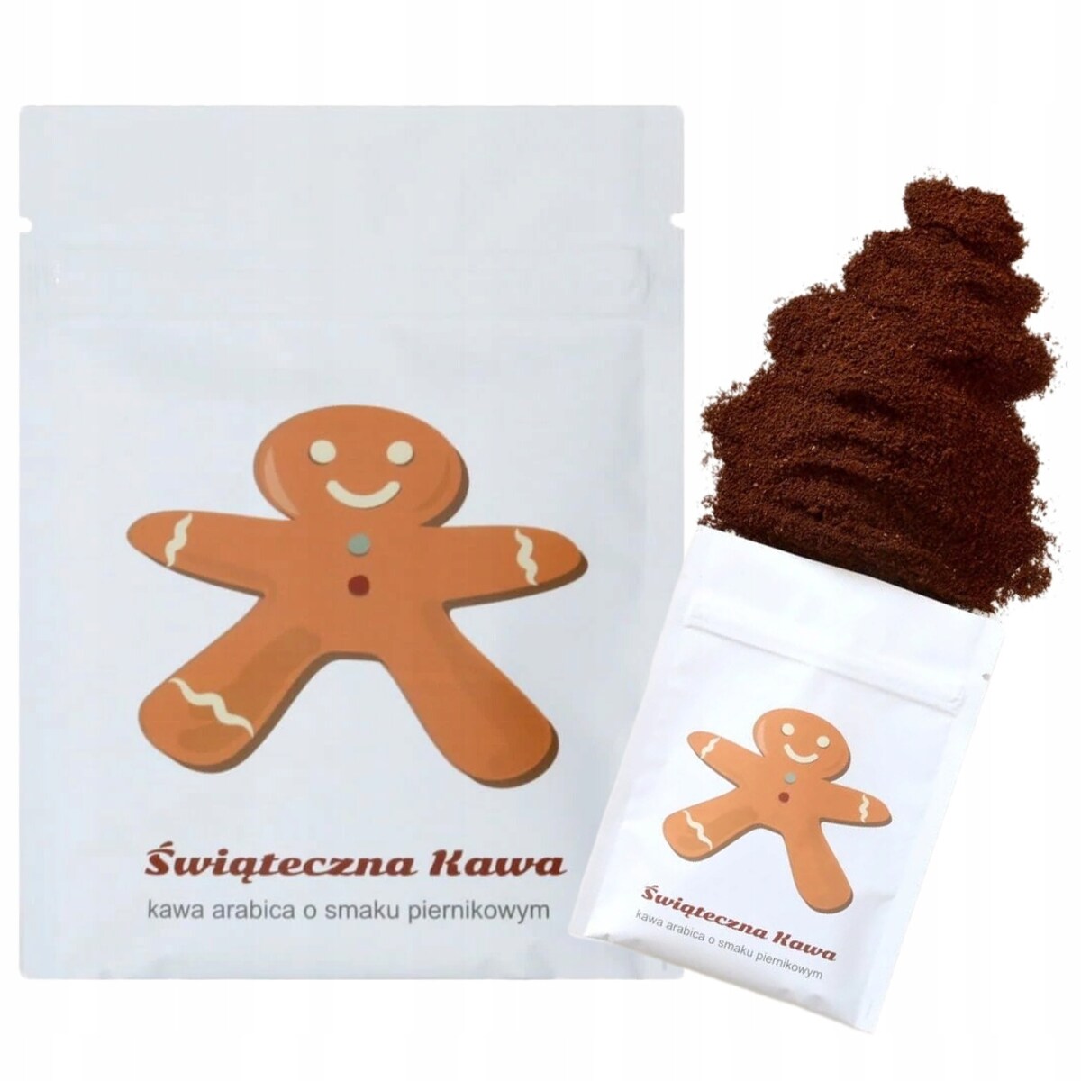 ŚWIĄTECZNA KAWA AROMATYZOWANA MIELONA PIERNIKOWA - PREZENT UPOMINEK NA MIKOŁAJA ŚWIĘTA GWIAZDKĘ BOŻE NARODZENIE POD CHOINKĘ DLA KOBIETY FACETA