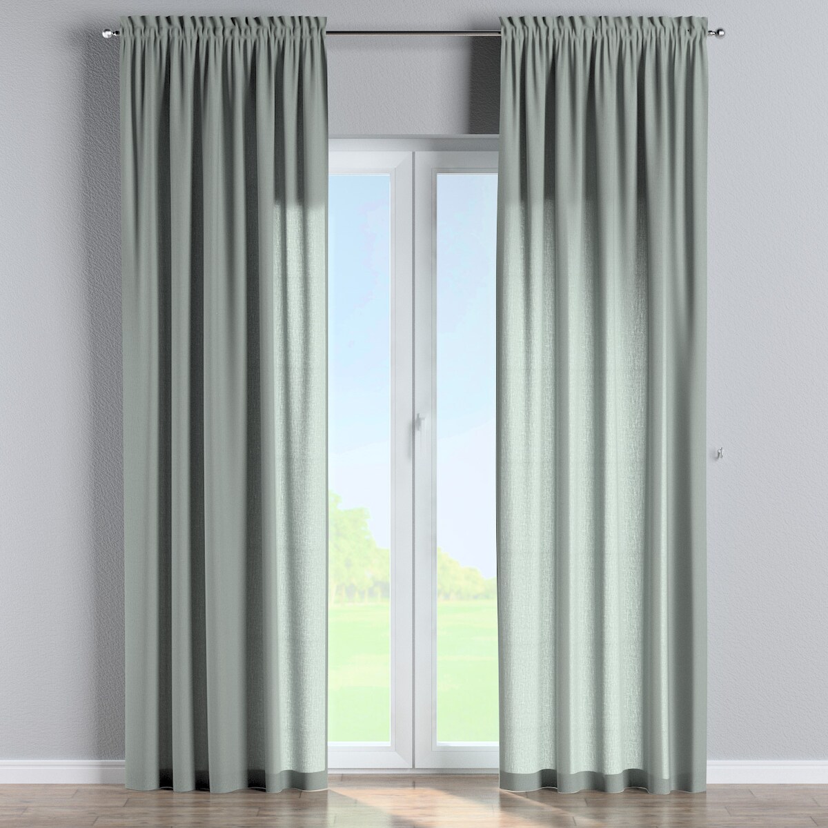 Zasłona na kanale z grzywką 1 szt. 130x260 jasny szary