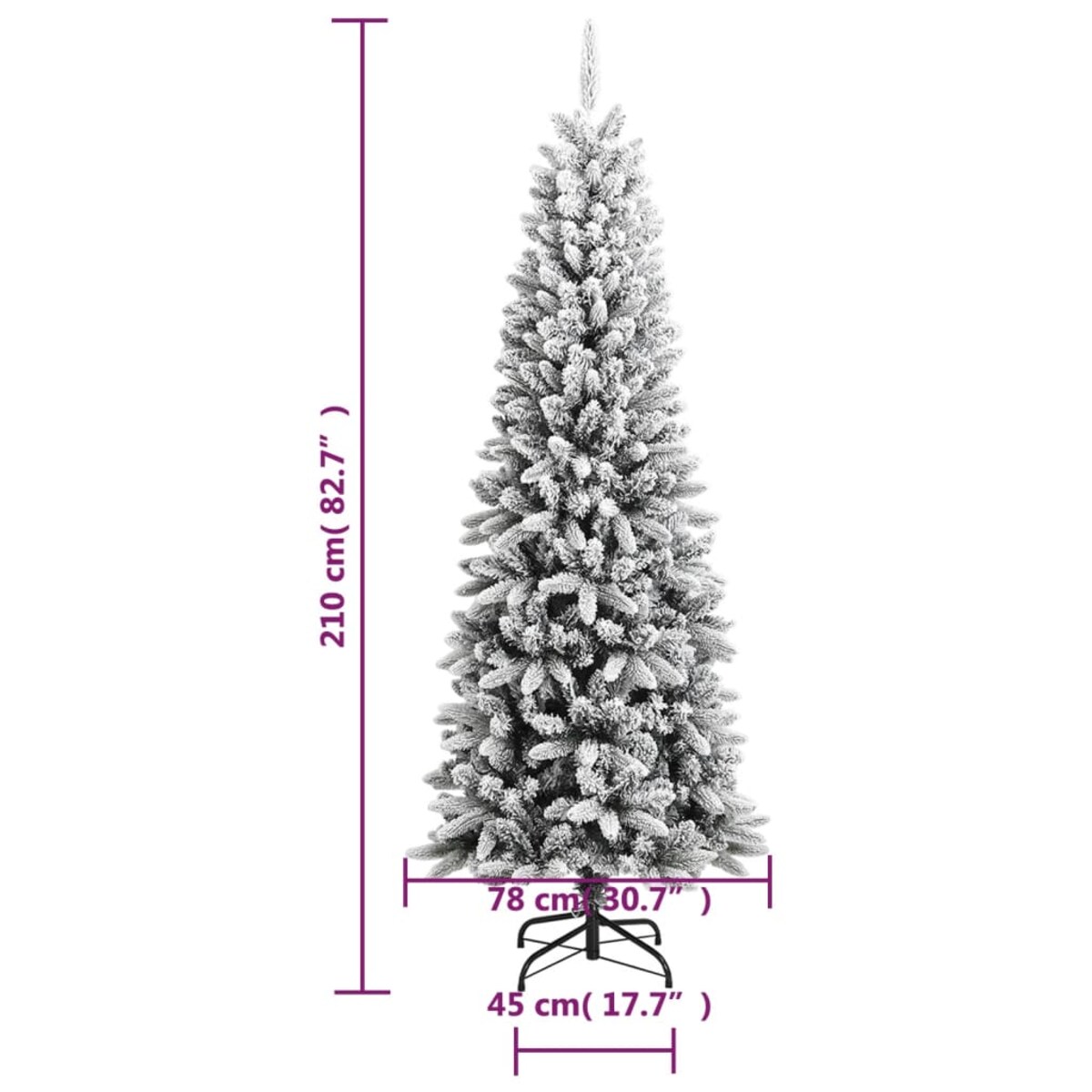 vidaXL Sztuczna choinka pokryta śniegiem, 210 cm, PVC i PE