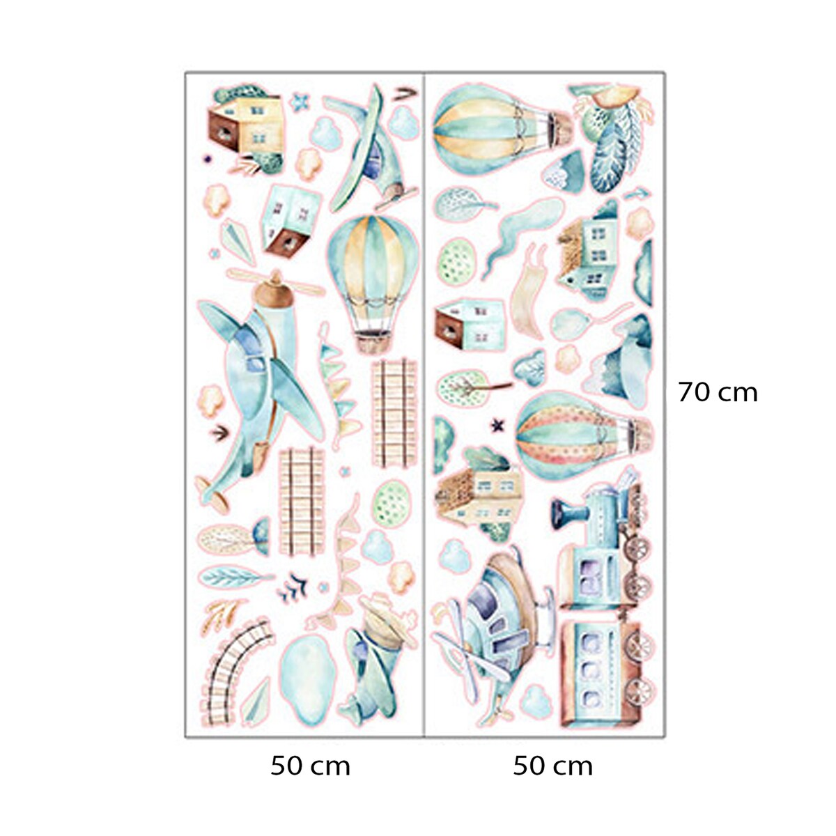 naklejki na ścianę do pokoju dziecka, sipo, samoloty i balony