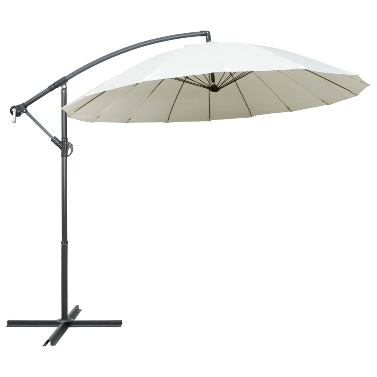 vidaXL Parasol ogrodowy, wiszący, biały, 3 m, słupek aluminiowy