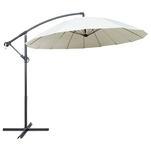vidaXL Parasol ogrodowy, wiszący, biały, 3 m, słupek aluminiowy