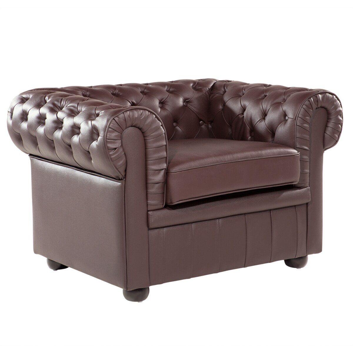 Fotel CHESTERFIELD Skóra naturalna Brązowy