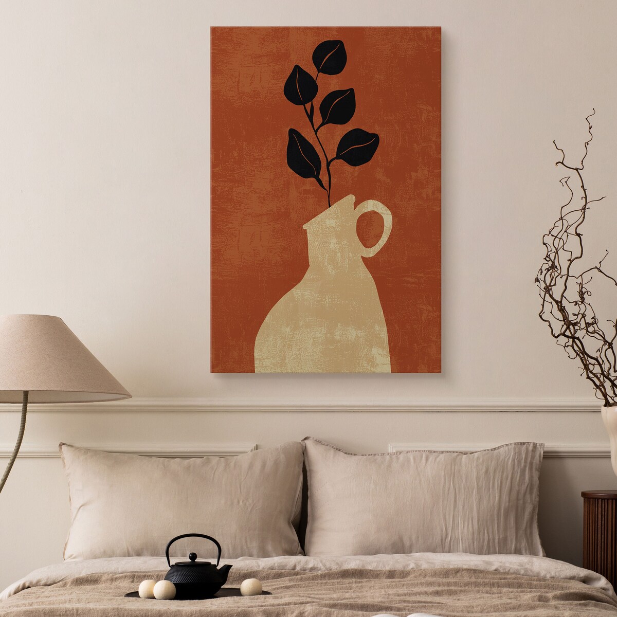 Obraz Gałązka W Beżowym Dzbanku 30x40cm