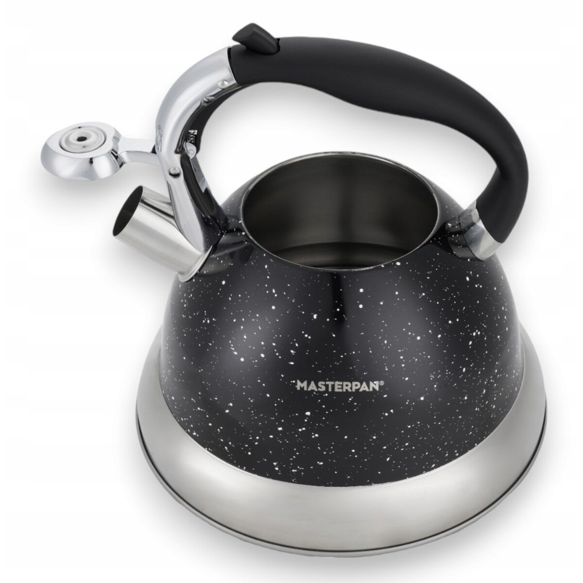 Duży Czarny Marmurkowy Czajnik Z Gwizdkiem Stalowy 3L Na Indukcję Gaz