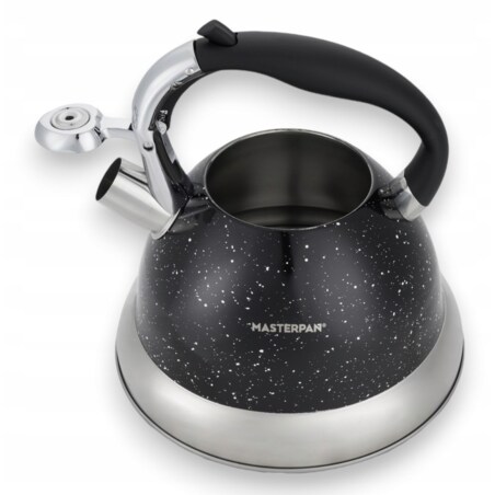 Duży Czarny Marmurkowy Czajnik Z Gwizdkiem Stalowy 3L Na Indukcję Gaz