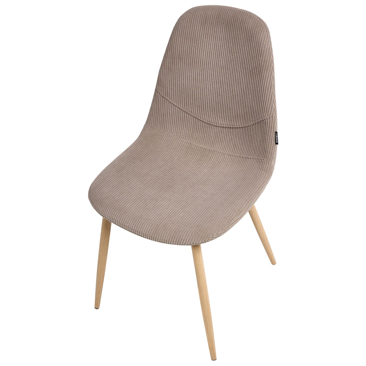 Zestaw 2 krzeseł do jadalni HILDEN Sztruks Beżowoszary