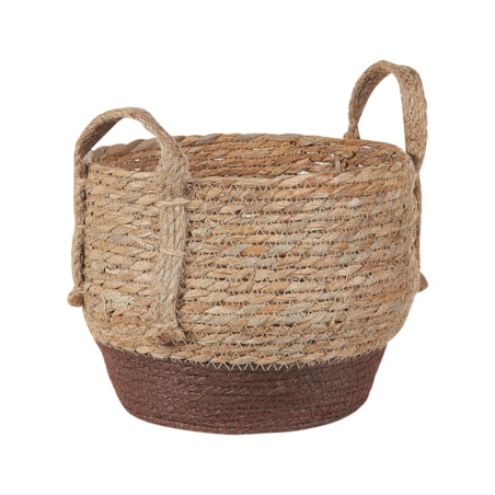 Zestaw 2 koszy na kwiaty z trawy morskiej naturalny PALADJU