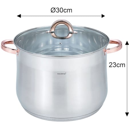 Garnek stalowy gastronomiczny duży 16L 30cm Rose Gold KLAUSBERG