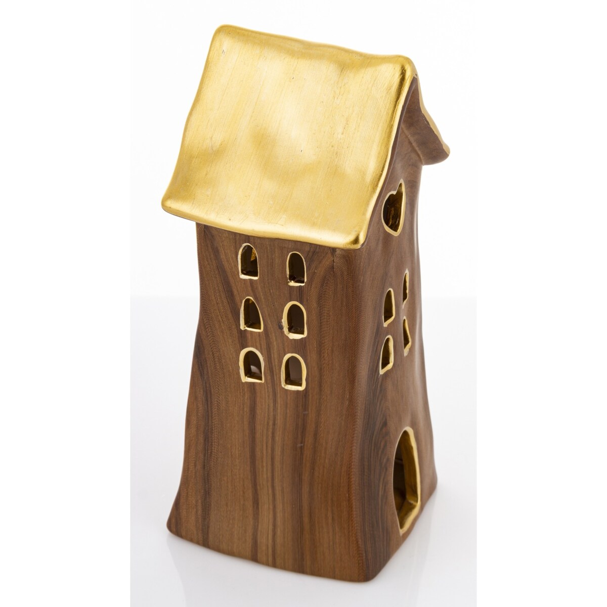 Dolomitowy domek na tea-lighty 20,5x9,5x9 cm brązowy big