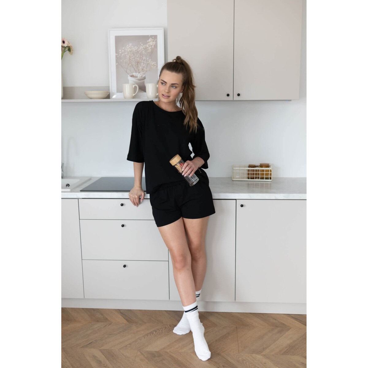 Piżama krótka day&night czarna XS/S