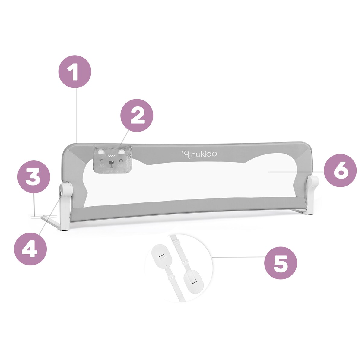 Barierka ochronna do łóżka Nukido bramka blokada 722200