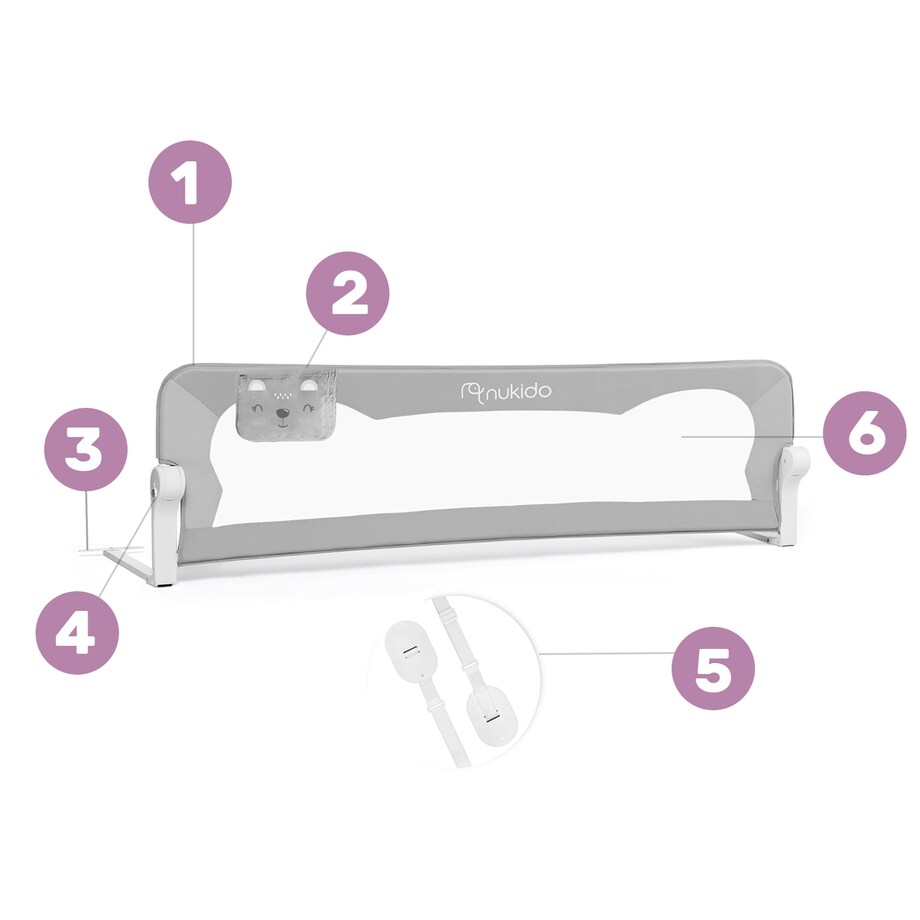 Barierka ochronna do łóżka Nukido bramka blokada 722200