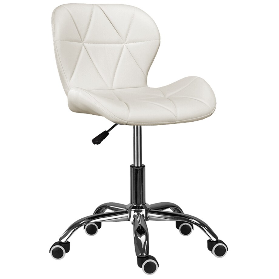 Krzesło obrotowe biurowe nowoczesne ekoskóra beżowe