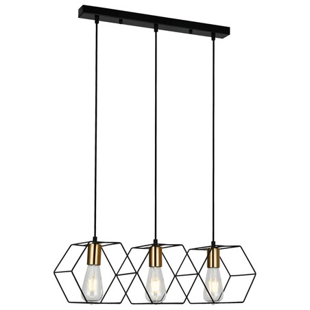 Druciana lampa wisząca Aina do jadalni loft czarna złota