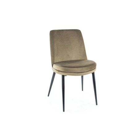 Krzesło tapicerowane KAYLA VELVET oliwkowe