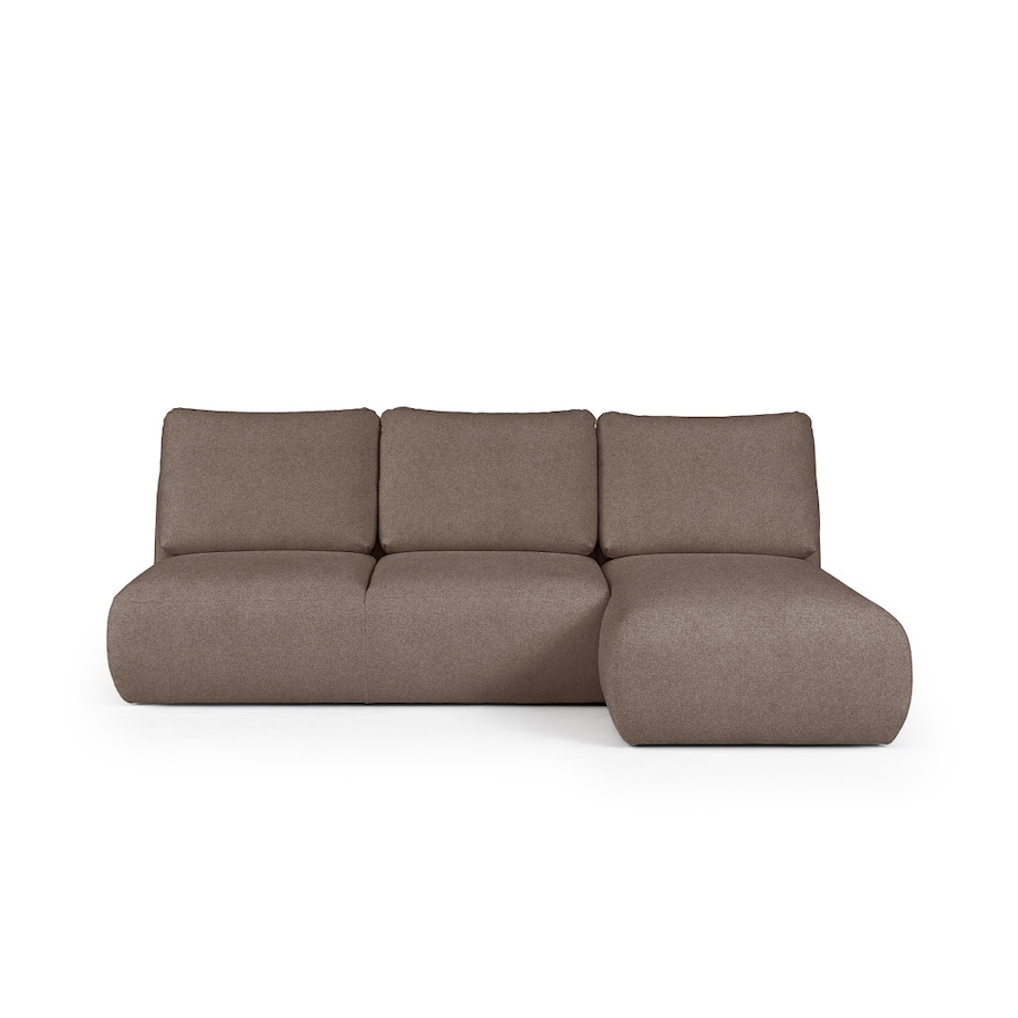 Mirel Sofa narożna prawa bez podłokietników brązowa