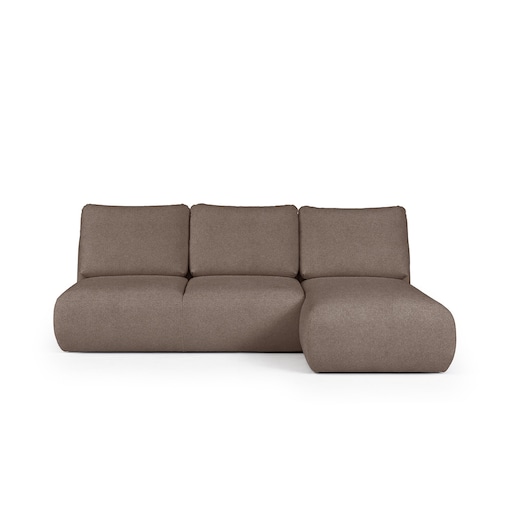 Mirel Sofa narożna prawa bez podłokietników brązowa