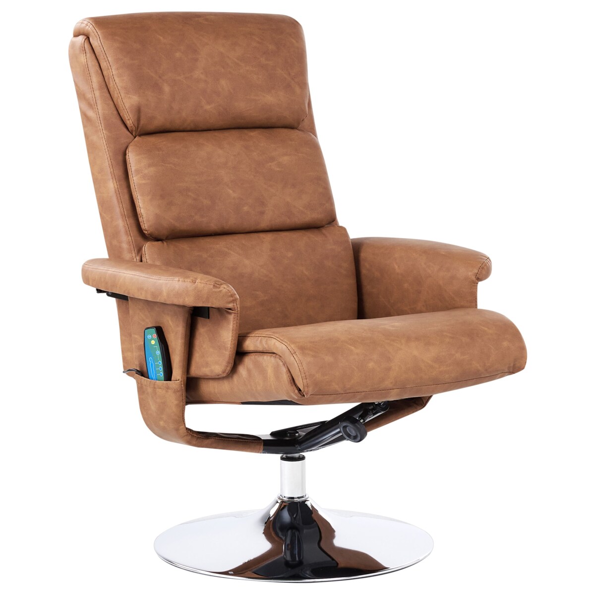 Rozkładany fotel LEGEND Z podnóżkiem Ekoskóra Brązowy