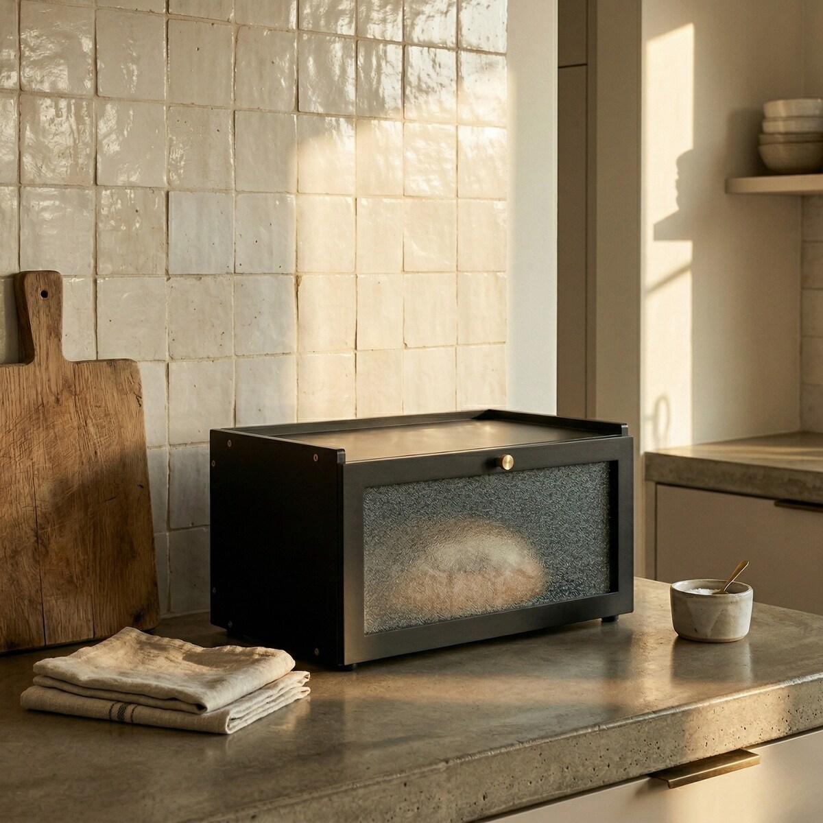 Bambusowy chlebak VITRINE, 25 x 40 x 21,5 cm