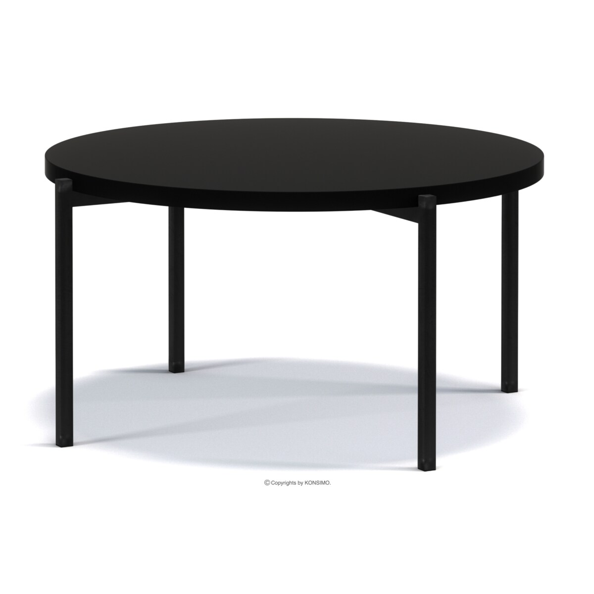KONSIMO GERIS Stolik kawowy z czarnym blatem w stylu loftowym