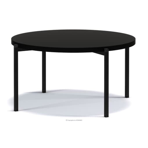 KONSIMO GERIS Stolik kawowy z czarnym blatem w stylu loftowym