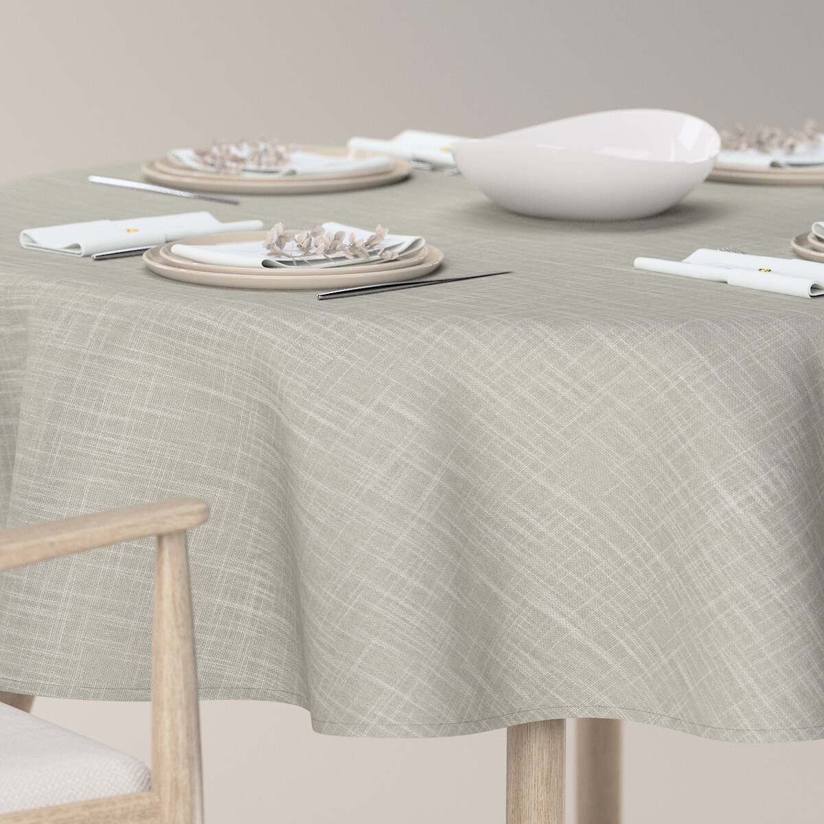 Obrus okrągły 160x160 beżowy