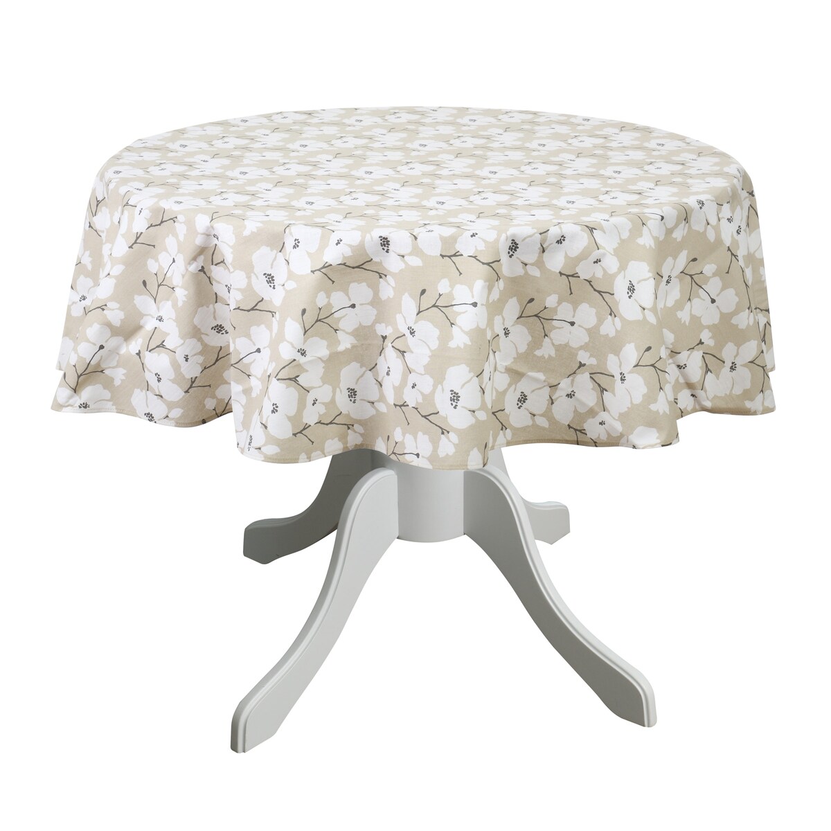 Okrągły obrus z motywem kwiatowym Petali – ⌀ 160 cm