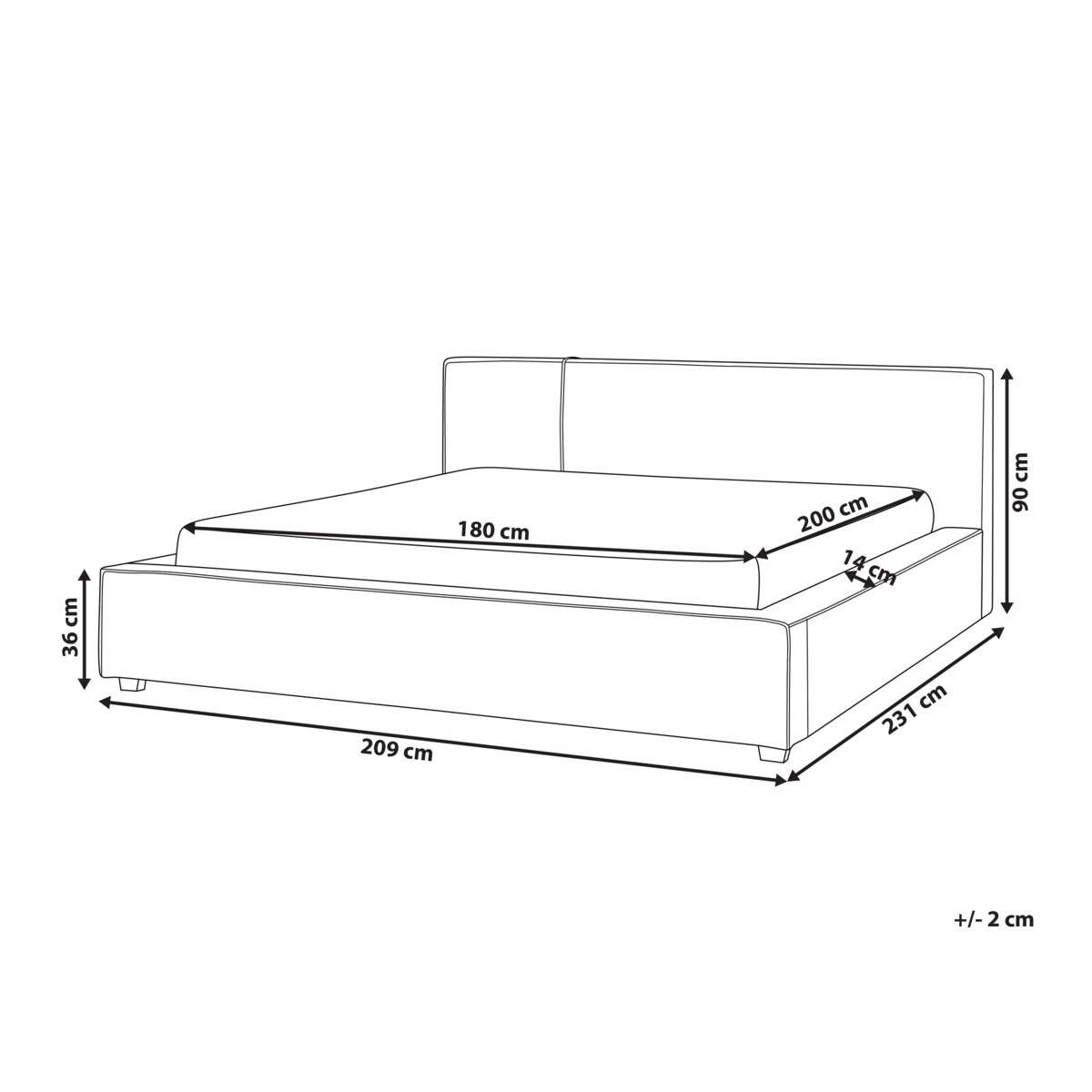 Łóżko boucle 180 x 200 cm beżowoszare MIRANDE