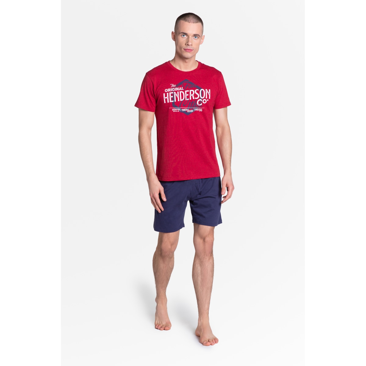 Piżama Lars 38869-33X Czerwono-Granatowa Czerwono-Granatowy, XXL