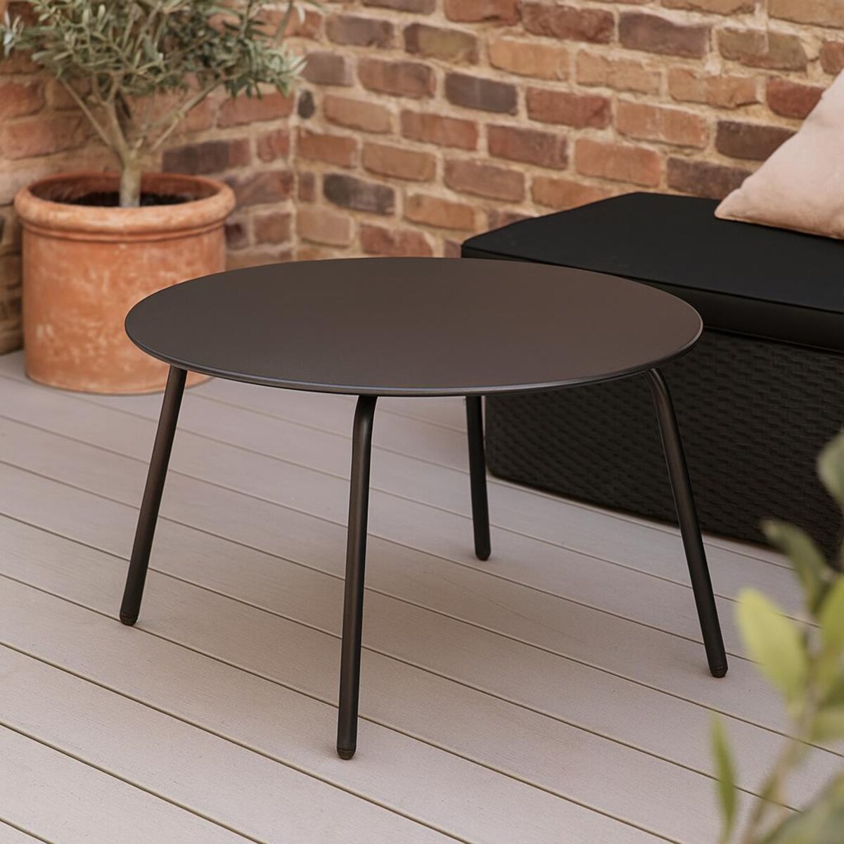 Okrągły stolik stalowy tarasowy RONDO, Ø 70 cm x 40 cm