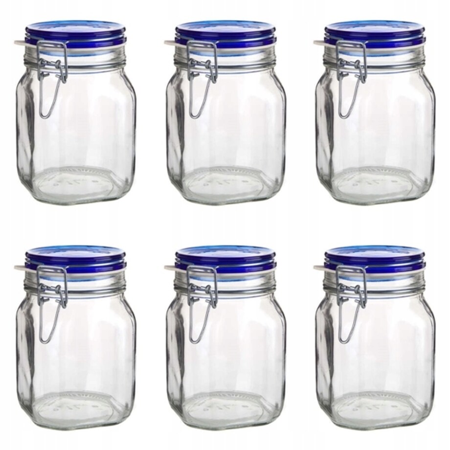 6x SŁOIK POJEMNIK hermetyczny 2 L BORMIOLI BLUE FIDO na żywność kapustę