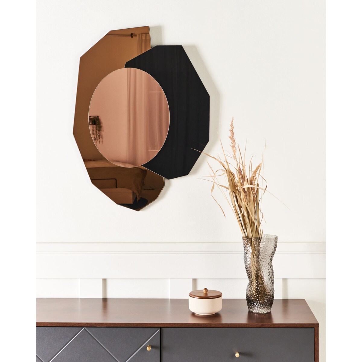 Lustro ścienne TROYON Różowe złoto