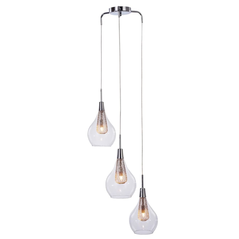 Wisząca lampa jadalniana Elektra kaskada nad stół chrom