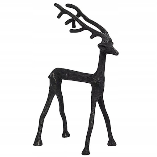 FIGURKA RENIFER JELEŃ 29cm świąteczna metalowa czarna prezent na święta