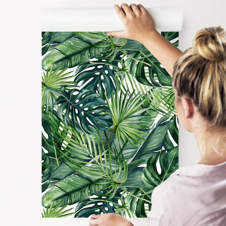 Tapeta Liście TROPIKALNE Malowane Akwarelą