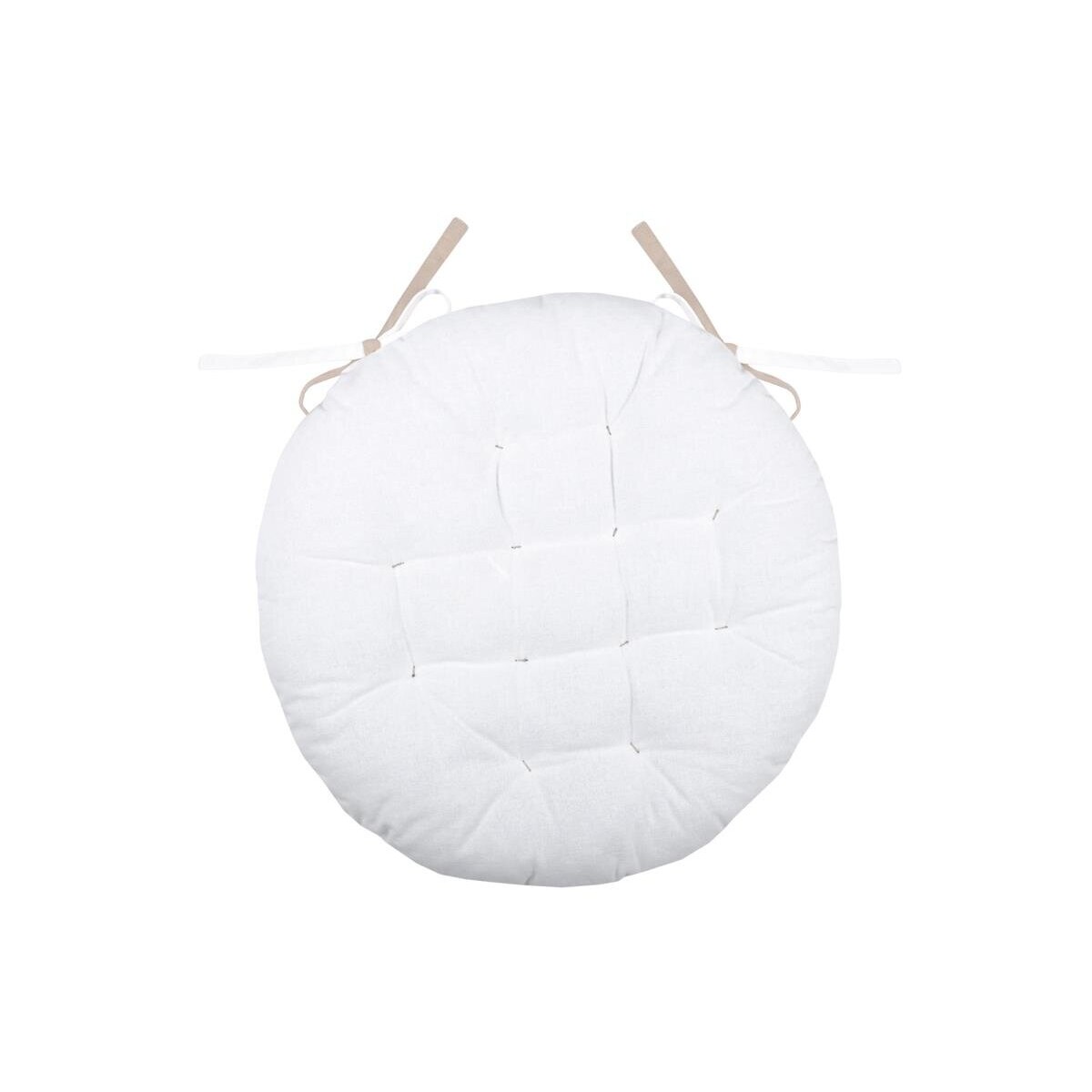 Poduszka na krzesło okrągła DUO, wiązana, 100% bawełny, Ø 38 cm